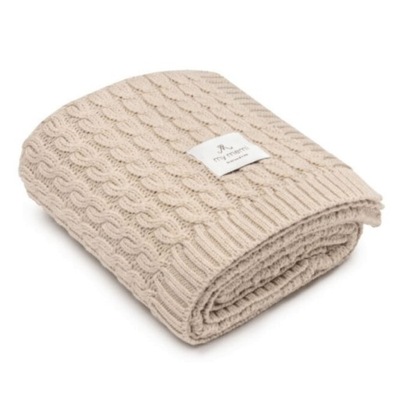 Ciepły kocyk ze 100% wełny merino warm beige - MY MEMI