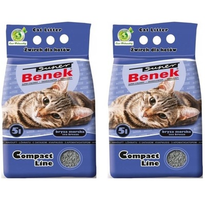 Super Benek COMPACT BRYZA MORSKA 2 x 5L Żwirek