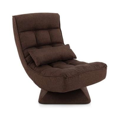 Niski Fotel rozkładany brązowy