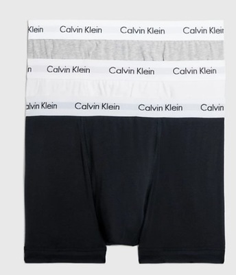 CALVIN KLEIN BOKSERKI MĘSKIE GŁADKIE 2 PACK S S4A