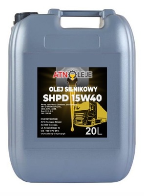 ACEITE SILNIKOWY SHPD 15W40 20L CI-4/SL DO CIEZAROWEK KOPAREK AUTOBUSOW  