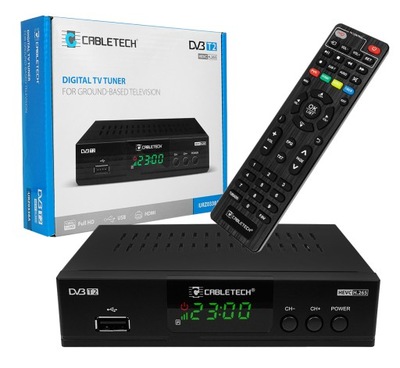 Tuner DVB-T2 dekoder Cabletech URZ0338A H.265 HEVC HDMI USB
