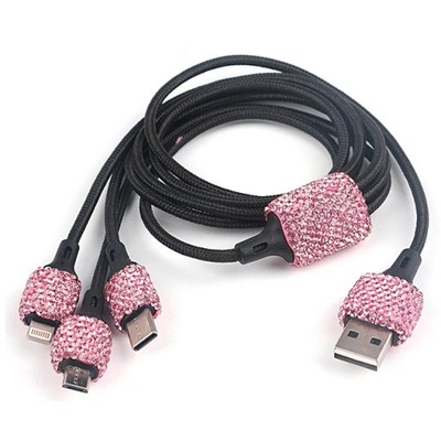 DOBLE DISPOSITIVO DE CARGA DE AUTOMÓVIL USB BLING BLING RECZNIE WYKONANE KRYSZTALOWE  