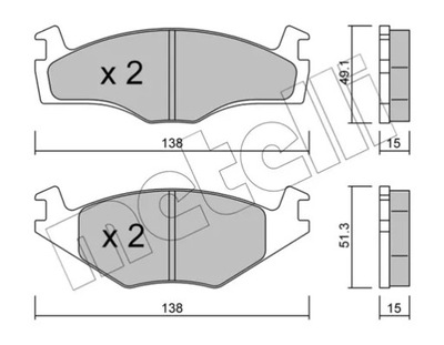 TRINKELĖS HAM.VW SEAT ASYMETR.15MM 