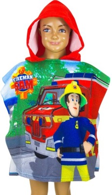 RĘCZNIK Z KAPTUREM PONCZO STRAŻAK SAM FIREMAN SAM ORYGINAŁ LICENCJA