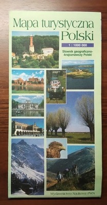 Mapa turystyczna Polski PWN słownik geograf-kraj