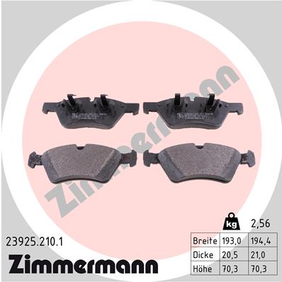 ZIMMERMANN 23925.210.1 TRINKELĖS STABDŽIŲ 