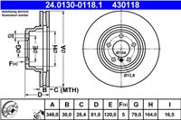 ATE ДИСК ТОРМОЗНОЙ ПЕРЕДНЯЯ 348X30 V BMW 7 E65/E66/E67 01-