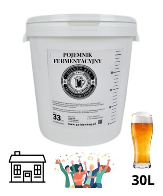 POJEMNIK FERMENTACYJNY 30L WIADRO NA WINO PIWO