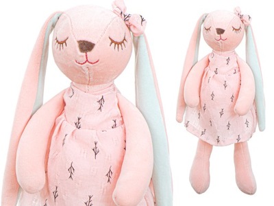 Maskotka pluszowa królik różowy 35cm pluszak dla malucha