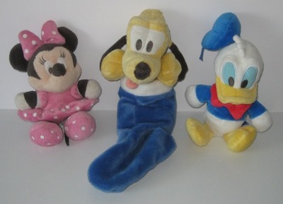 DISNEY - MINNIE - PLUTO - DONALD - 3 MASKOTKI