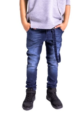 Spodnie jeansowe z szelką All For Kids 116/122
