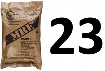 MRE 23 Amerykańskie wojskowe racje żywnościowe SRG