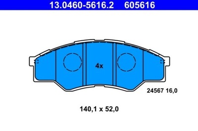 ZAPATAS DE FRENADO TOYOTA PARTE DELANTERA HILUX 2,5 D-4D 05-15 13.0460-5616.2  