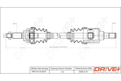 DRIVE+ ПОЛУОСЬ ПРИВОДНАЯ OPEL AGILA 08- P