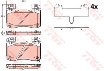 КОЛОДКИ ТОРМОЗНЫЕ KIA ПЕРЕД STINGER 3,3 T-GDI 17- GDB2254