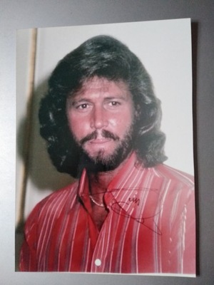 FOTO ZDJĘCIE Z AUTOGRAFEM BARRY GIBB BEE GEES