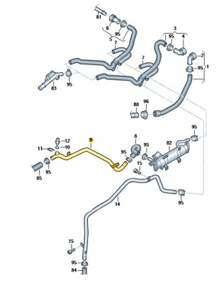 AUDI VOLKSWAGEN ТРУБА ПАТРУБОК ВОДЫ OE 5N0121065