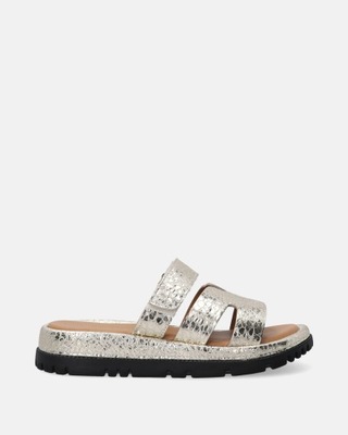 VENEZIA ZŁOTE KLAPKI DAMSKIE ZAPINANE NA RZEP ROZMIAR 38