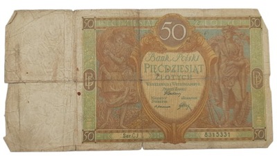 Stary Banknot kolekcjonerski Polska 50 zł 1929