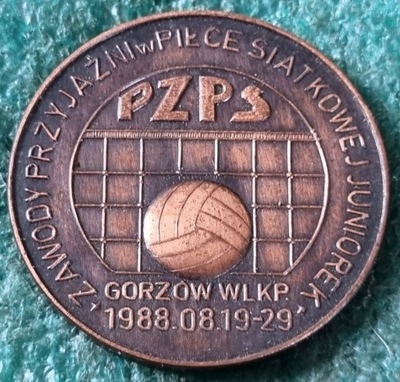 MEDAL ZAWODY PRZYJAŹNI W SIATKÓWCE GORZÓW 1988