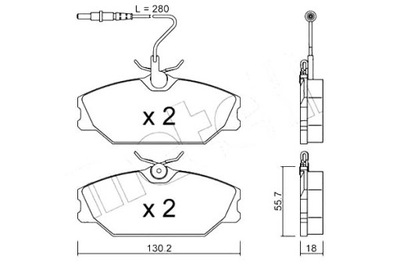 METELLI КОЛОДКИ ГАЛЬМІВНІ RENAULT LAGUNA 93-01 ДАТЧИК