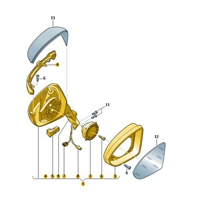 Корпус дзеркало заднього зовнішнього vw golf фото №1
