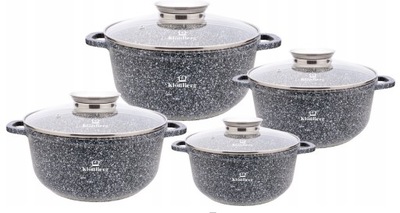 Zestaw garnków marmurkowych 8 el