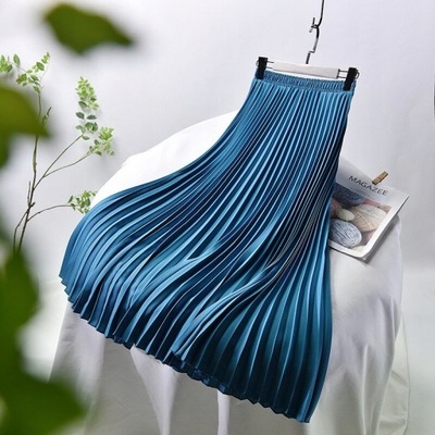 Damska Vintage plisowana spódnica Midi długie