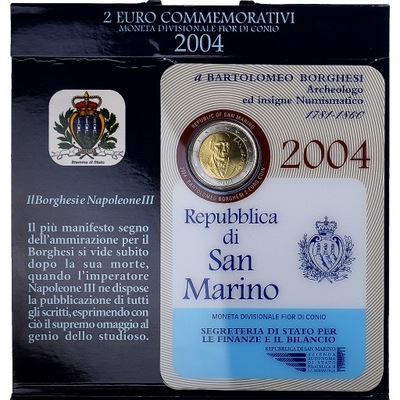San Marino, 2 Euro, Bartolomeo Borghesi, 2004, Rom