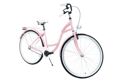 Rower miejski bianca 28 3 biegowy różowy
