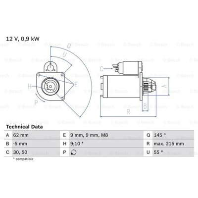 СТАРТЕР BOSCH 0 986 013 850