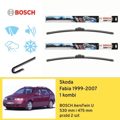 WIPER BLADES FRONT DO SKODA FABIA 1 UNIVERSAL (1999-2007) BOSCH  