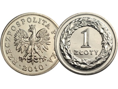 1 złoty 2010 r. stan menniczy z woreczka