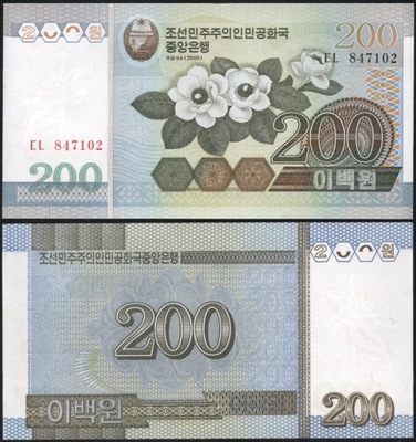 $ Korea Północna 200 WON P-48a UNC 2005