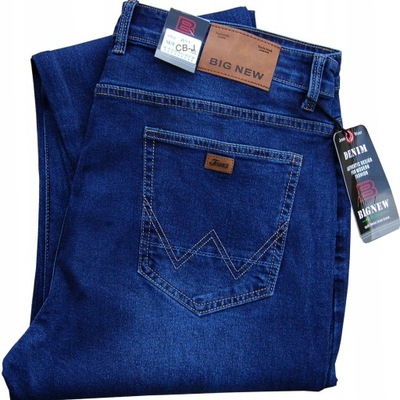 niebieskie DŻINSY BIGNEW DENIM przecierane klasyczne W40 L32 pas 108/112 cm