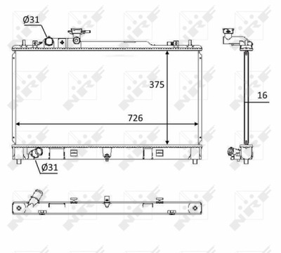 RADUADOR SISTEMA DE REFRIGERACIÓN DEL MOTOR 58393  