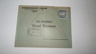 Vereinsbank Bank Spółdzielczy - Toruń - 1938 r. list zleceniowy