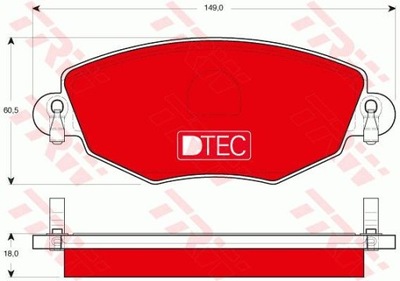 TRW КОЛОДКИ ГАЛЬМІВНІ DTEC ПЕРЕД GDB1434DTE TRW