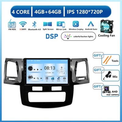 НАВИГАЦИЯ GPS К TOYOTA FORTUNER HILUX 2005-2014 STEREO ANDROID13 CARPLAY фото