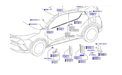 75767-f4010 прокладка pod накладка накладка рамки задніх двері c-hr 16-23 фото №1