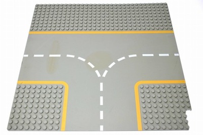 LEGO 608p03 Baseplate Road 32 x 32 9-Stud T Intersection [Classic Space]