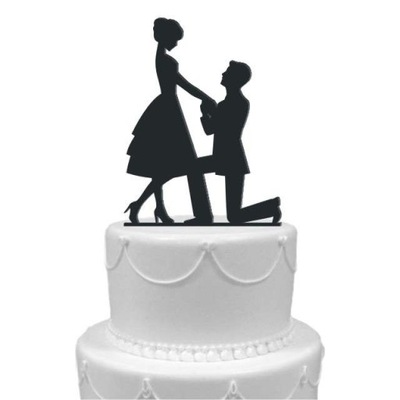 Dekoracja na tort weselny Para Młoda ozdoba 13,5cm