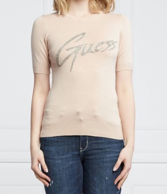 GUESS JEANS sweter ODETTA | Slim Fit beżowy