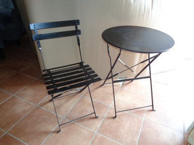 stolik 2 krzesła kpl. metalowy Ikea