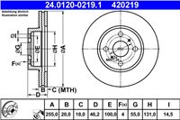 ATE DISCO DE FRENADO PARTE DELANTERA 255X20 V ASTON MARTIN CYGNET 11-/TOYOTA  