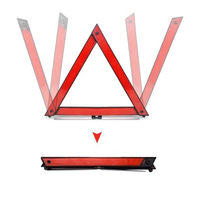 Triangle Reflective Warning Sign Foldable Red Car 