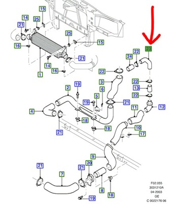 Шланг інтеркулер ford mondeo mk3 2000-02 фото №1