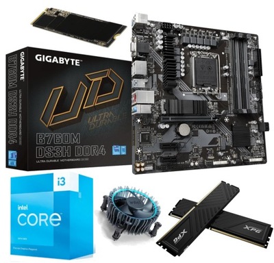 GIGABYTE B760M DS3H i3-13100F 16GB DDR4 500GB