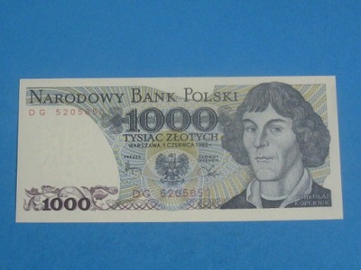 Banknot 1000 zł DG ! Rzadki 1982 UNC/UNC-
